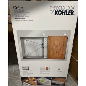Kohler Cater Kitchen Sink Kit 33x22 Silver New Stainless Steel Dual-Mount Single